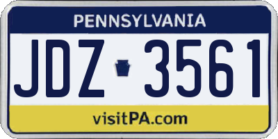 PA license plate JDZ3561