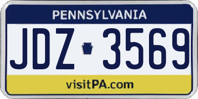 PA license plate JDZ3569