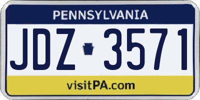 PA license plate JDZ3571