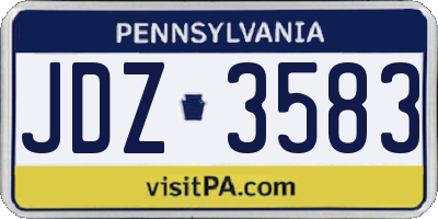 PA license plate JDZ3583