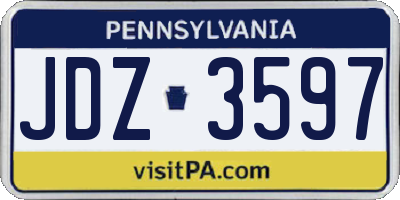 PA license plate JDZ3597