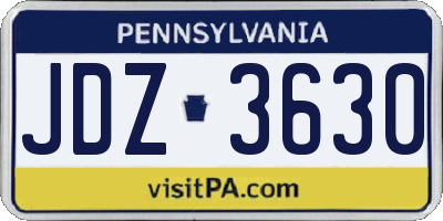 PA license plate JDZ3630