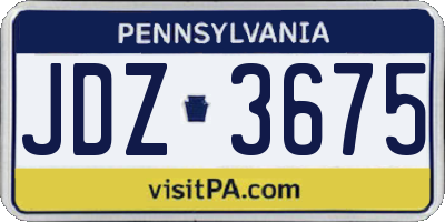 PA license plate JDZ3675