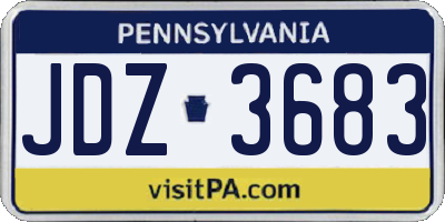 PA license plate JDZ3683