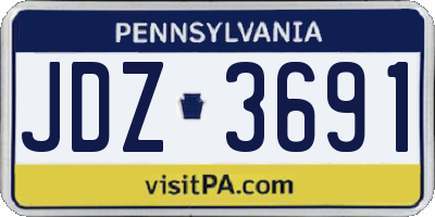 PA license plate JDZ3691