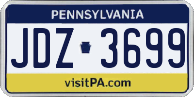 PA license plate JDZ3699
