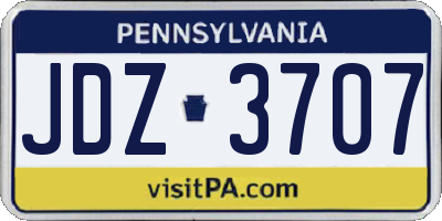PA license plate JDZ3707