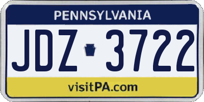 PA license plate JDZ3722