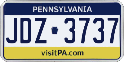 PA license plate JDZ3737