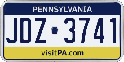 PA license plate JDZ3741
