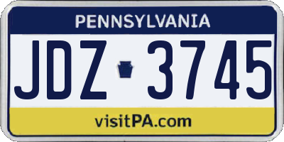 PA license plate JDZ3745