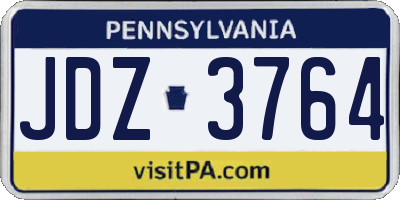 PA license plate JDZ3764