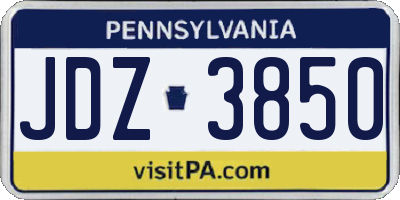 PA license plate JDZ3850