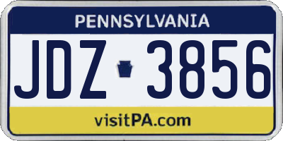 PA license plate JDZ3856