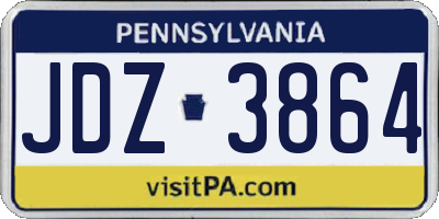 PA license plate JDZ3864