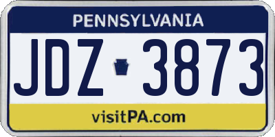 PA license plate JDZ3873