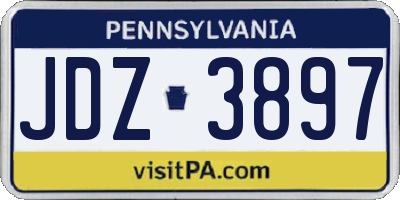 PA license plate JDZ3897