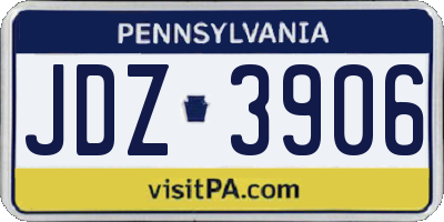 PA license plate JDZ3906