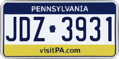 PA license plate JDZ3931