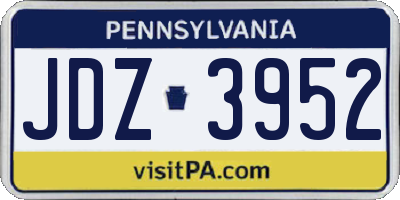 PA license plate JDZ3952