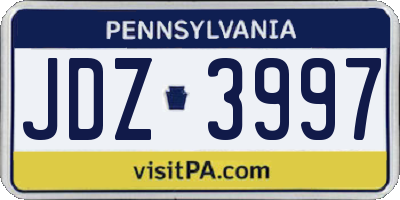 PA license plate JDZ3997