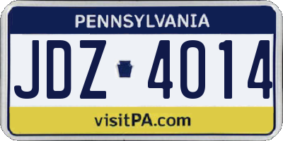 PA license plate JDZ4014