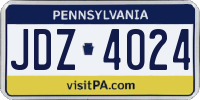 PA license plate JDZ4024