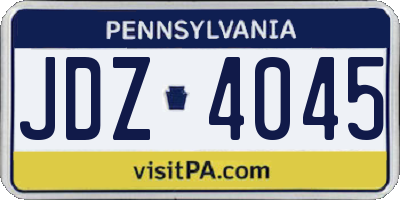 PA license plate JDZ4045