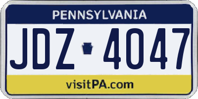 PA license plate JDZ4047