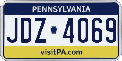 PA license plate JDZ4069