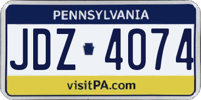 PA license plate JDZ4074