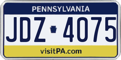 PA license plate JDZ4075