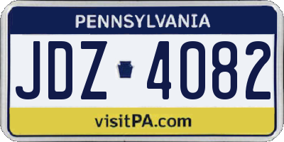 PA license plate JDZ4082