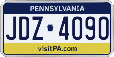 PA license plate JDZ4090