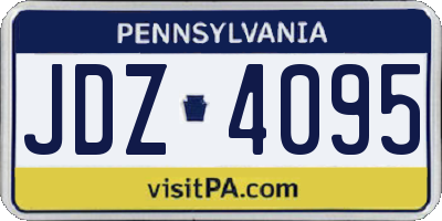 PA license plate JDZ4095