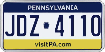 PA license plate JDZ4110