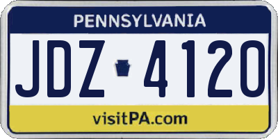 PA license plate JDZ4120