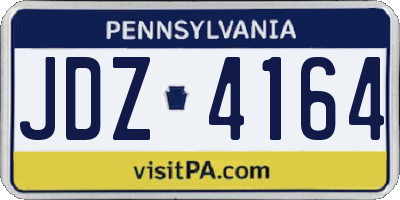 PA license plate JDZ4164