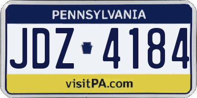 PA license plate JDZ4184