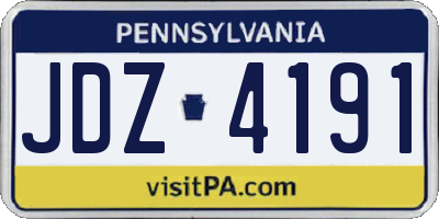 PA license plate JDZ4191