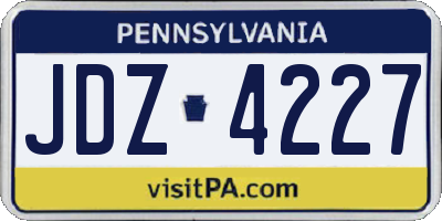 PA license plate JDZ4227