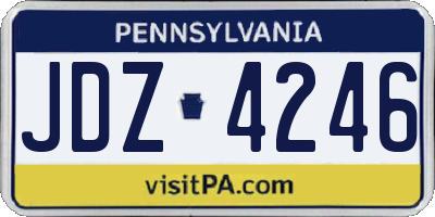 PA license plate JDZ4246