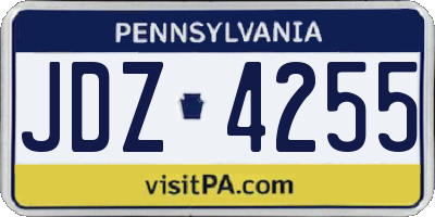 PA license plate JDZ4255