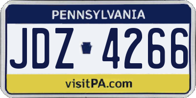 PA license plate JDZ4266