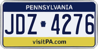 PA license plate JDZ4276