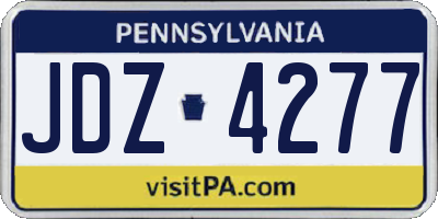 PA license plate JDZ4277