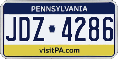 PA license plate JDZ4286