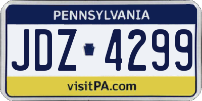 PA license plate JDZ4299