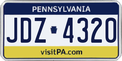 PA license plate JDZ4320