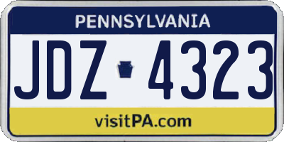 PA license plate JDZ4323